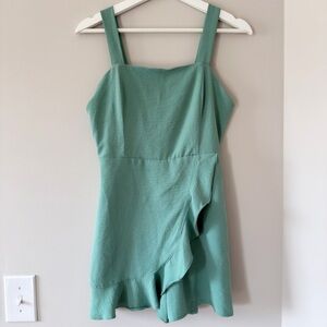 Green Sleeveless Ruffle Dress romper
